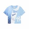 MLB New York Yankees Round Neck Casual Printed Short Sleeve Summer Breathable High-Value T-Shirt Women T-Shirt Blue 3FTSM1743-50SBD