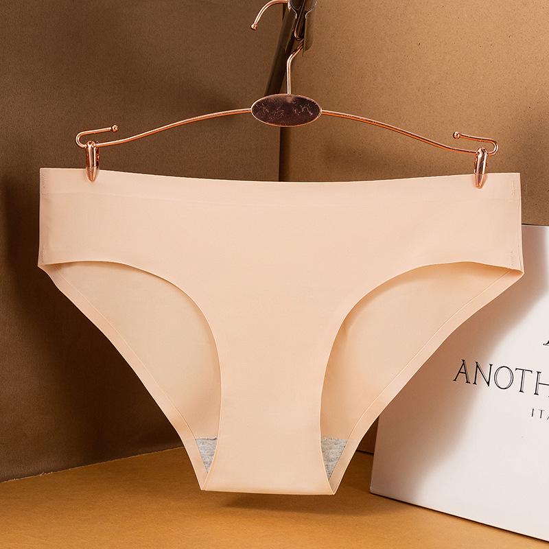 

Hot-Selling Ice Silk Seamless Women s Mid-Waist Panties - Summer Thin, Comfortable, Breathable, Solid Color Triangle Style L (suggested weight: 100-120 jin)