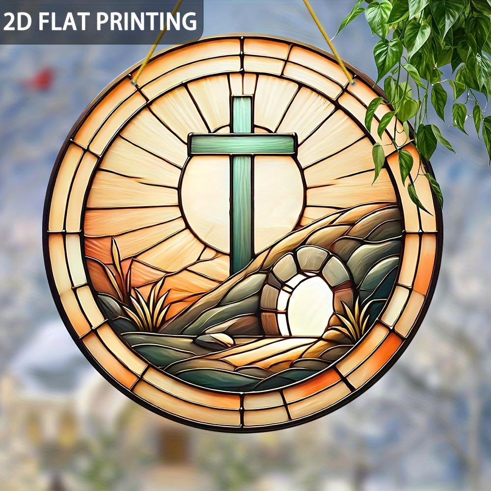 D Flat Acrylic Cross Design, Indoor and Outdoor Decoration - No Battery/electricity Required, Free Day Decoration, Shop Decoration, Durable Outdoor