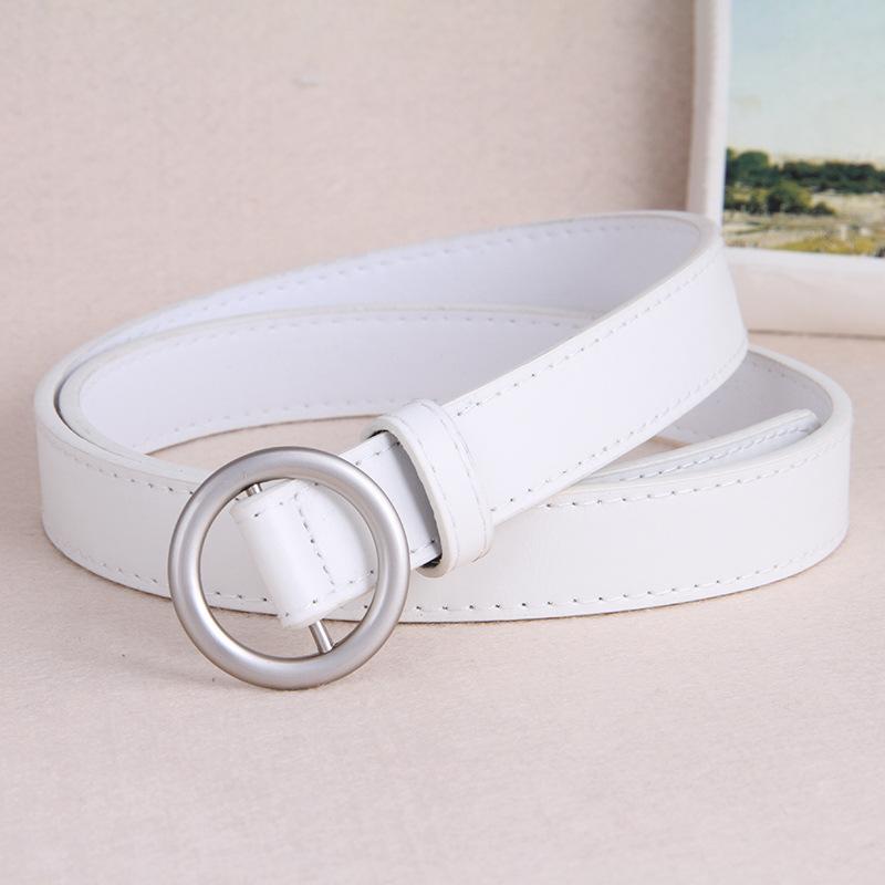Holeless Belt for Wome  Practical Decorative Jeans  Black Thin Fashionable Retro Student Belt Women's Trendy