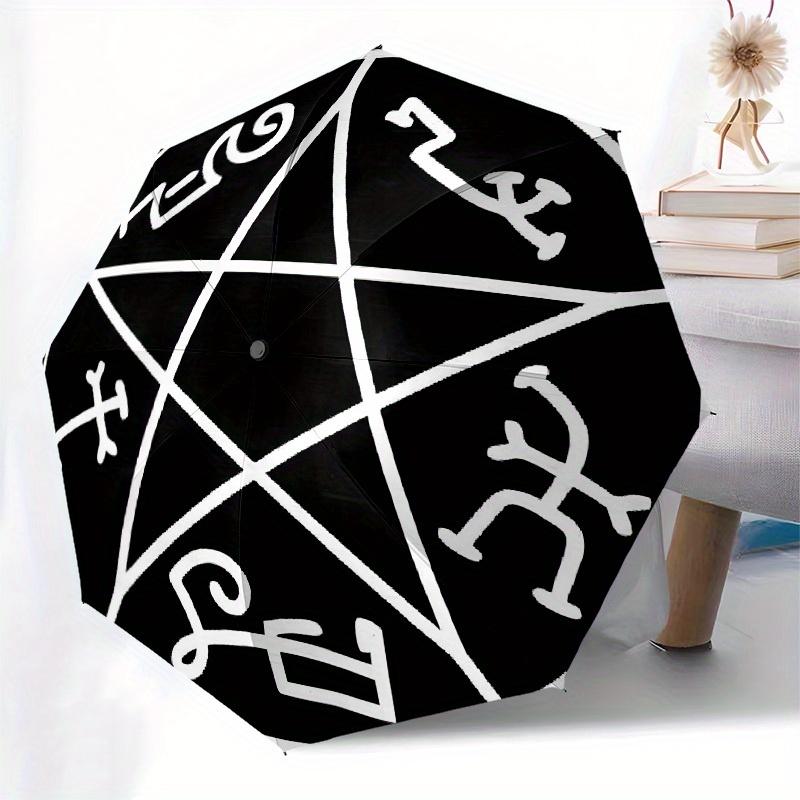 1pc Pentagram Symbol Umbrella with Plastic Handle,Suitable for All Seasons Home Travel Outdoor UmbrellaB1664