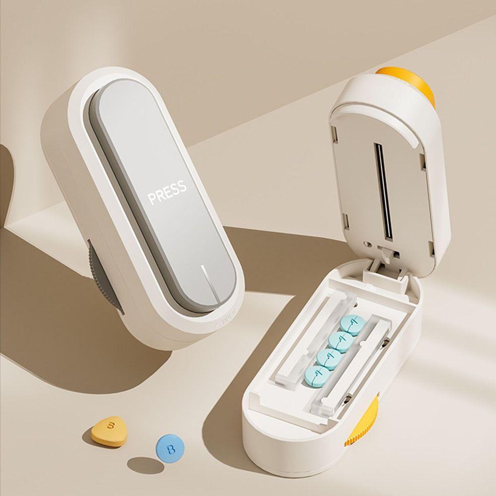 2 In 1 Pill Storage Box Dust-Proof Cut Tablet Dispenser Waterproof Daily Pill Splitter  Home