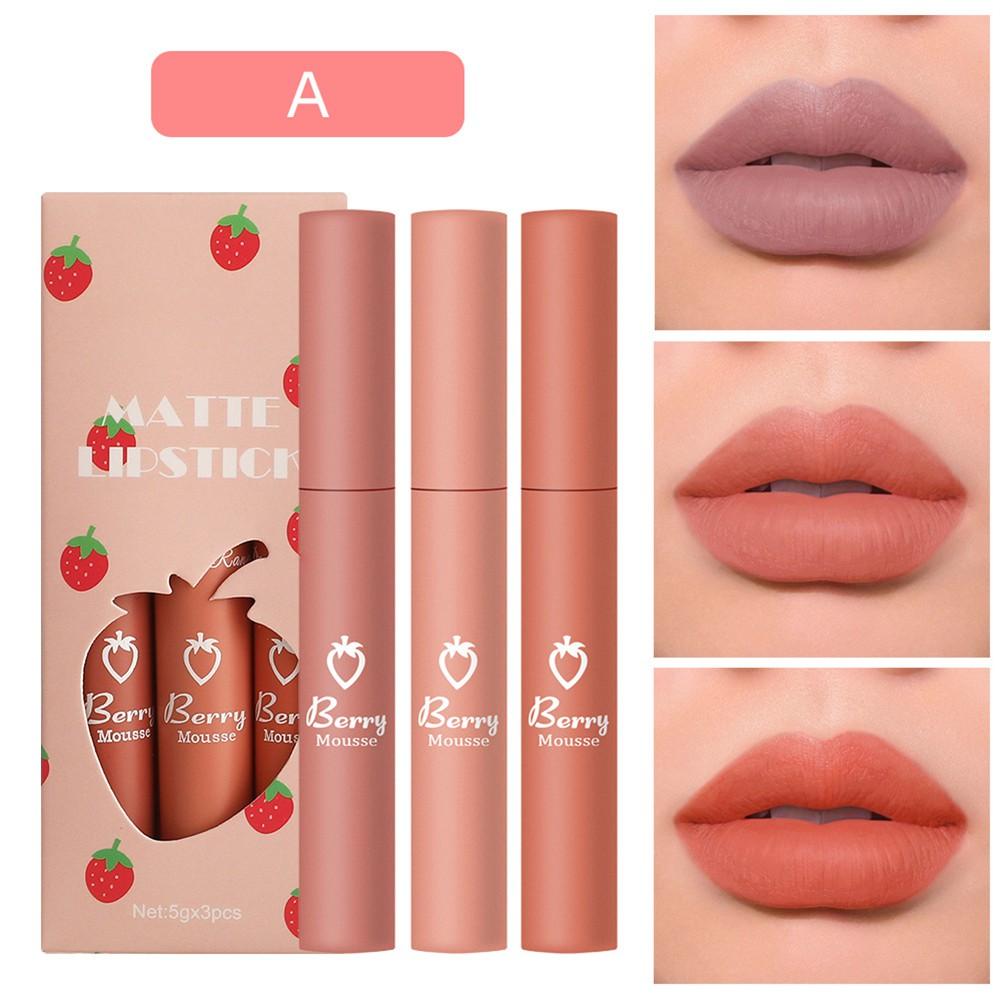 Liquid Lipstick Matte Finish Hydrating Lipstick Long-lasting Set Moisturize Non-stick Cup Lipstick Matte Beauty Lip Gloss
