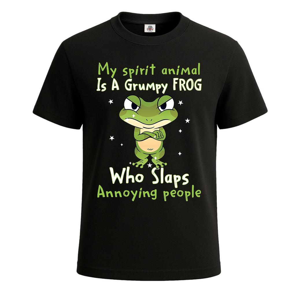 My Spirit Animal Is A Grumpy Frog Novelty Joke Funny Men's T-shirt Tee Top