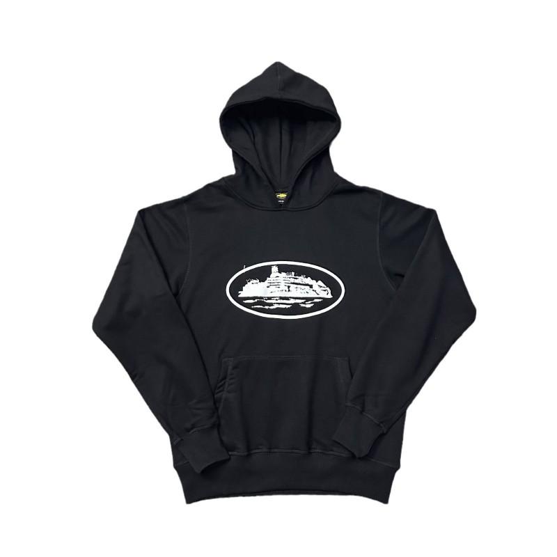 Corteiz Classic Ship Print Fleece Hoodie Casual Streetwear Men Women