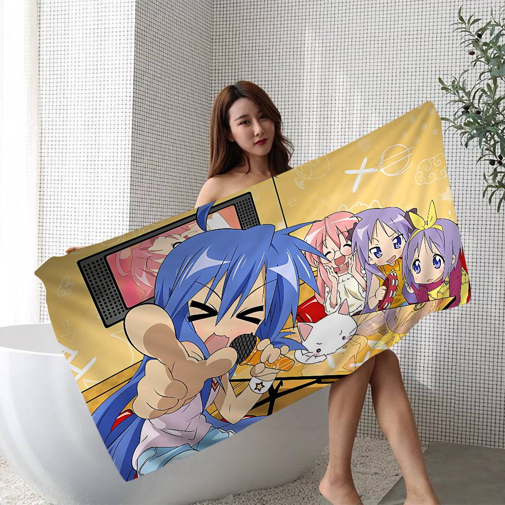 Anime Lucky Star Microfiber Beach Towel Absorbent Quick dry Soft Yoga Swimming Resort Mountain Climbing Towel
