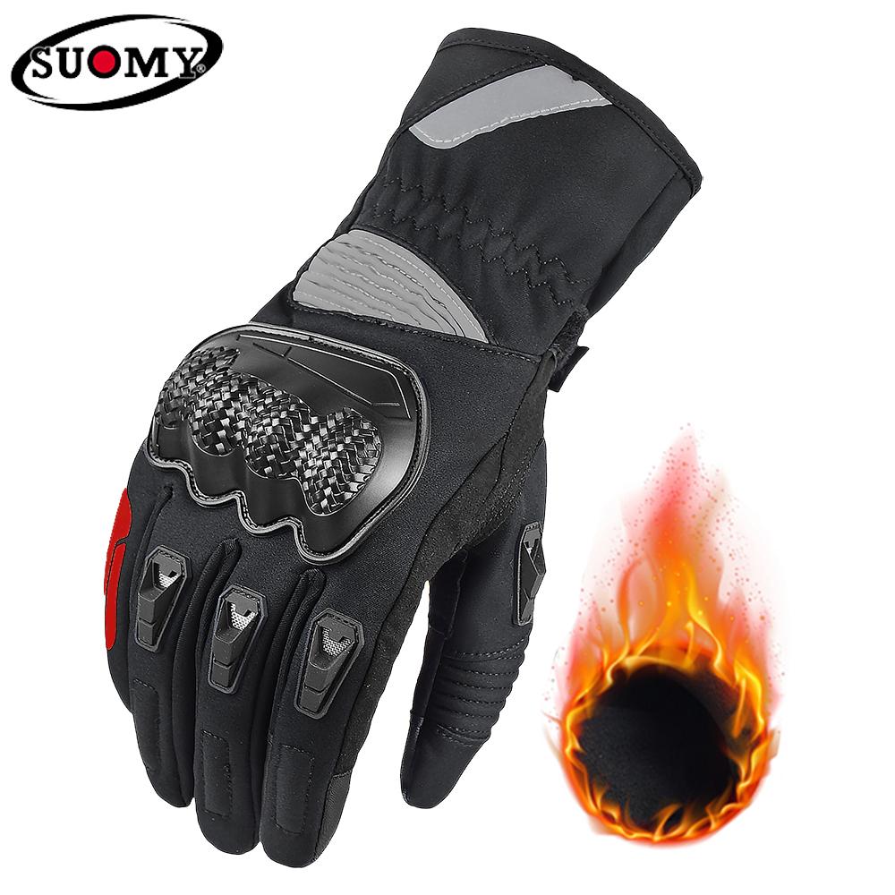 Suomy Women Winter Warm Motorcycle Gloves Lady Girls New Pink 100% Waterproof Guantes Moto Luvas Touch Screen Motocross Glove