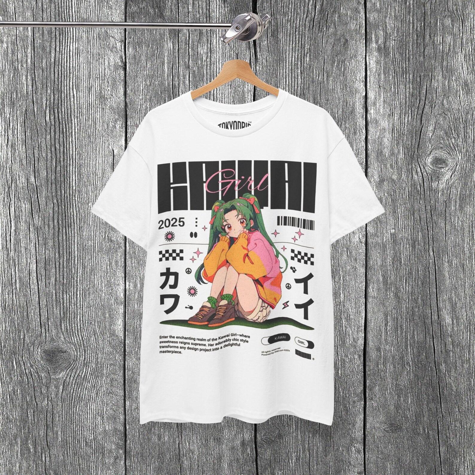Anime Girl Graphic T-Shirt: Kawaii Japanese Streetwear S