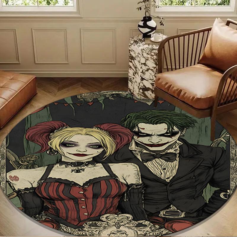 Jo-ker Floral Portrait Round Rug for Livingroom,Bedroom, Palyroom, Chair Rug, Area rug, Circle Carpet, Large Size Fan Christmas gift