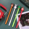 8/20 PCS Christmas Gel Ink Pen Novelty Christmas Cartoon Characters Reindeer Santa Claus Stick 0.5mm Black Ink Fun Party Birthday Gifts Back To School