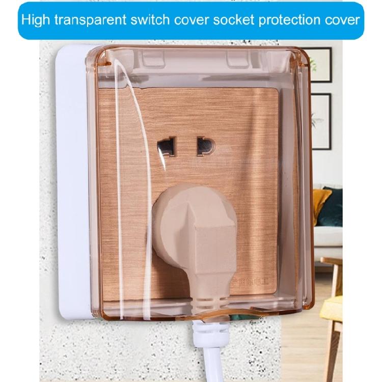 Clear 86 Type Outdoor Socket Waterproof Box Plastic Electrical Outlet Cover Splashproof Box Self-Adhesive Socket Case