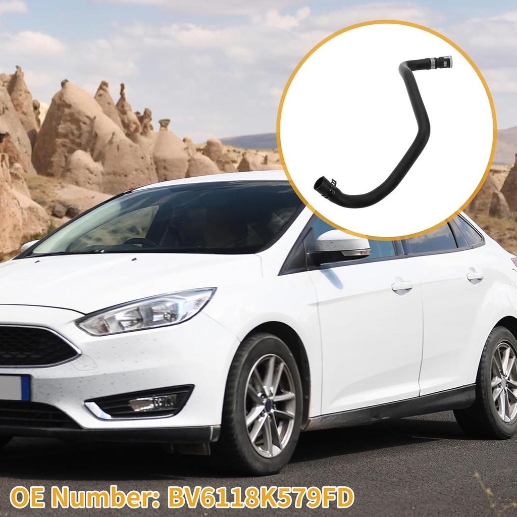 HVAC Heater Hose No.BV6118K579FD Engine Radiator Coolant Water Hose Pipe for Ford Focus III 2010-2023 Rubber Black Good Sealing