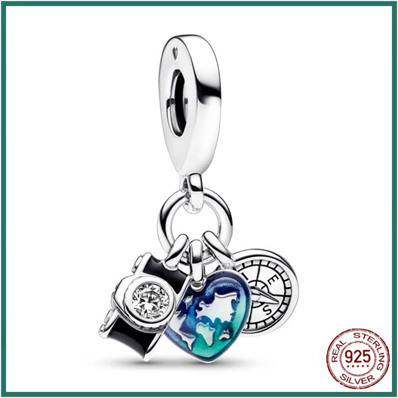 New Copper Airplane Travel Charms Plane Pendant Bead Fit Original Bracelet For Women Necklace Diy Fine Jewelry Gift