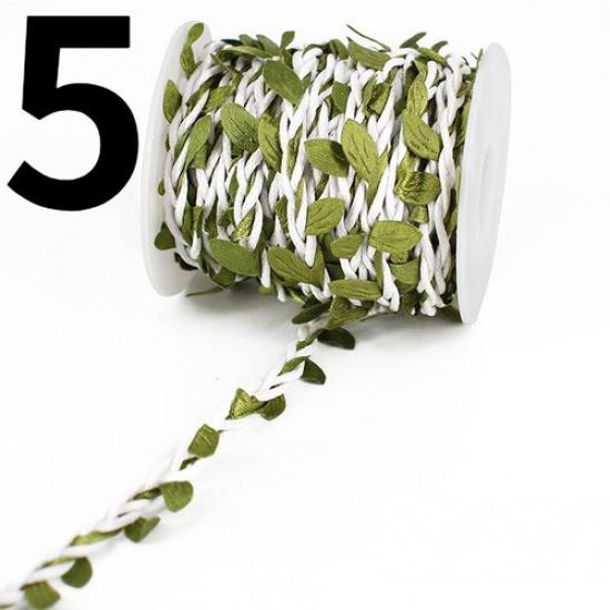 10m DIY Knit Hemp Rope Ribbon Cord 3D Leaf Woven Sold By The Roll for Hat Craft