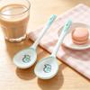 Long Handle Hand-Painted Ceramic Spoon - Cute Cartoon Design