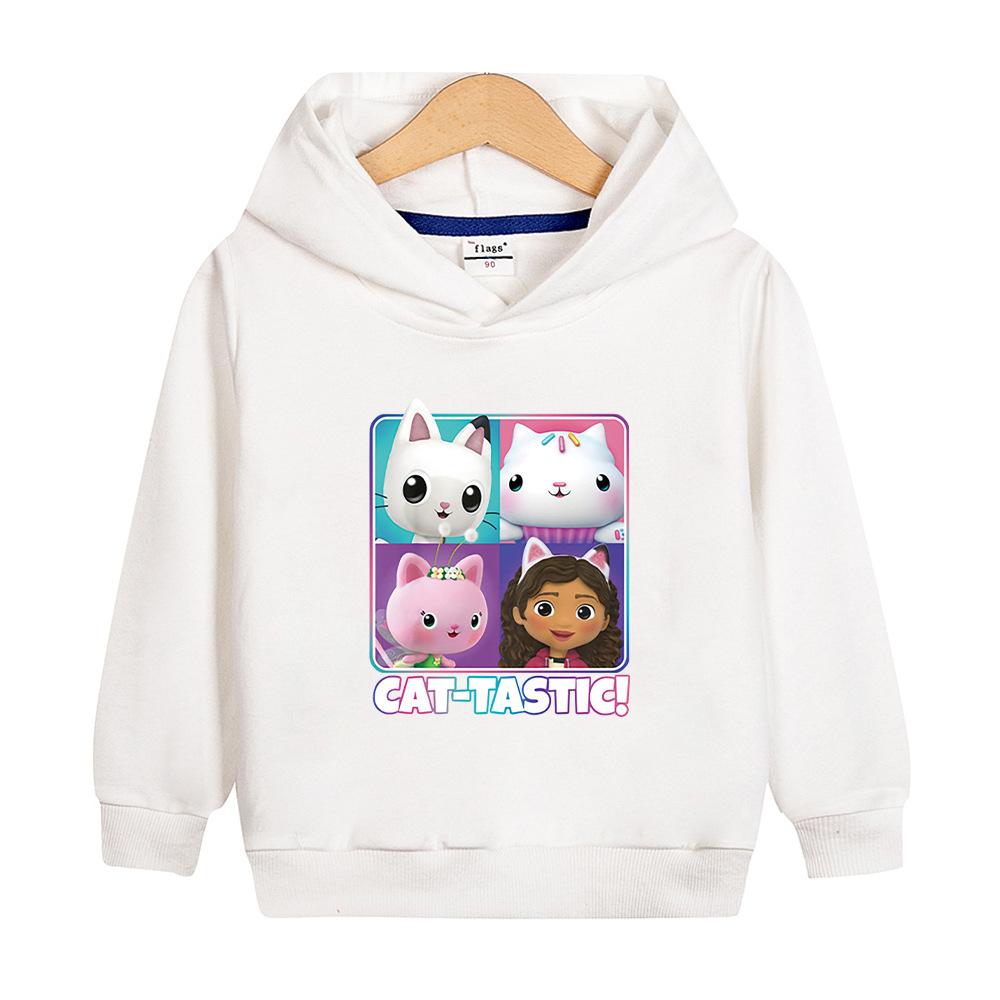 Kids Fall and Winter Outdoor Casual Warm Hooded Sweatshirt Girls Cartoon Cute Gabby's Dollhouse Printed Comfortable Soft Hoodie