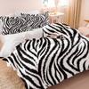 Zebra Print Duvet Cover Set (1 Duvet Cover & 1/2 Pillowcase) Soft Animal Pattern Bedding Set Modern Bedroom Decor for Adults
