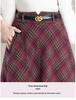 Woolen Plaid Pleated A-line Skirt - 2025 Winter Korean Style