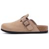 Fashion Crestar Women's Cow Suede Clogs Cork Footbed Leather Mules Slippers Unisex Comfortable Fashion Potato Shoes with Arch Support