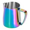 Stainless Steel Milk Frothing Pitcher Pointed Mouth Coffee Frother Cup for Home KitchenColorful 600ml