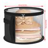 1Pc Clear Portable Collapsible Hat Storage Organizer With Zipper, Large Front Window Design, Fabric Material, Hand Washable