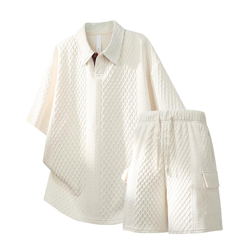 Short Sleeved Men s Summer Casual Sports Two-piece Set 2XL