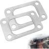2PCS T3 Turbine Flange Gasket, 4.2" X 2.5" Stainless Steel 4-Hole Washer, Turbocharger Intake Manifold Flange Gasket Universal for T3 T34 T35 T38