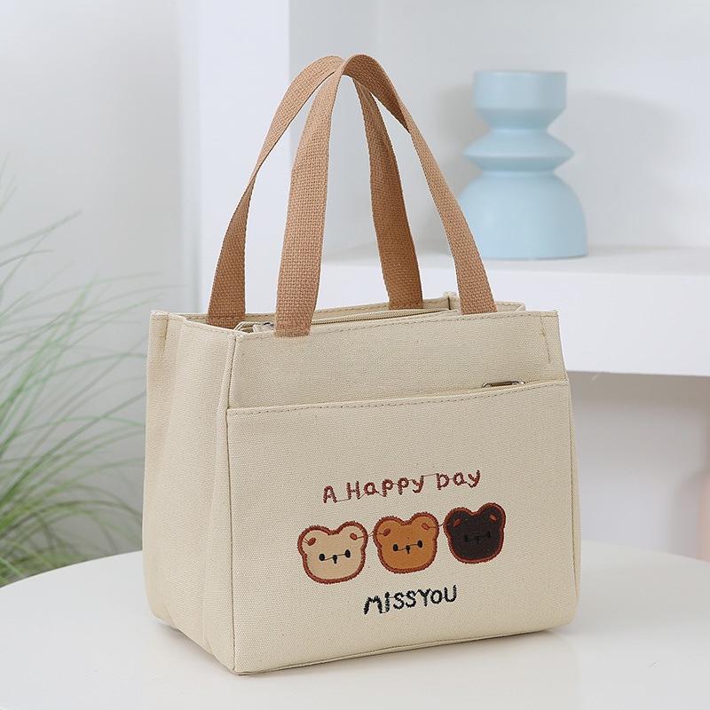 Large Capacity Canvas Tote: Versatile Office, Student, or Mommy Lunch Bag
