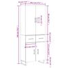 Highboard Concrete Grey 69.5 x 34 x 180 cm Particleboard