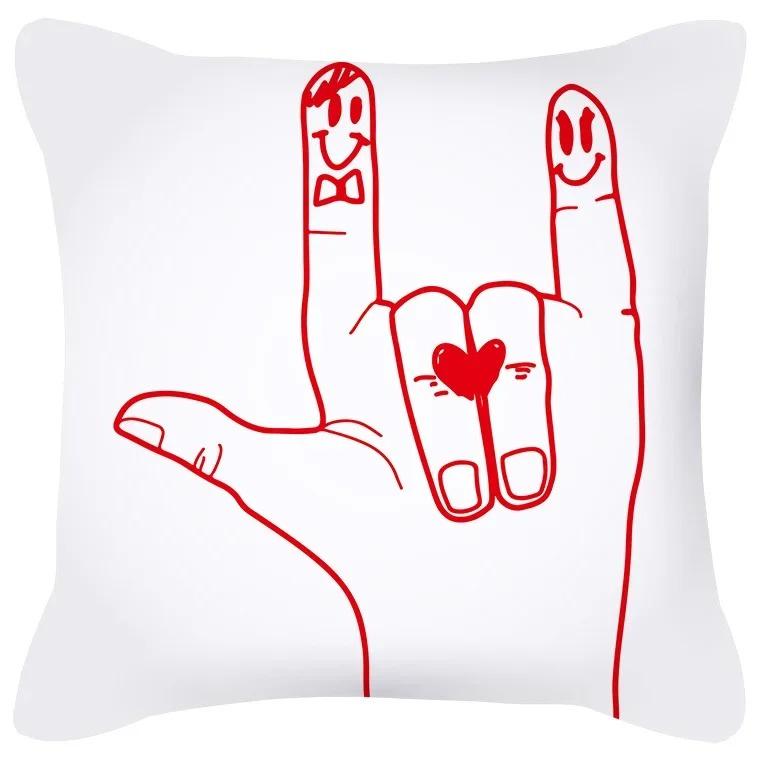 Home Decor Valentine Love Designs for Cozy Decor Pattern Cushion Cover Suitable for Sofa Bedroom Car Pillow Cover