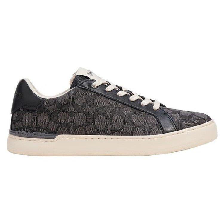 Coach Clip Cow Split Leather Stylish Skateboarding Shoes Men's Black CI077-BLK