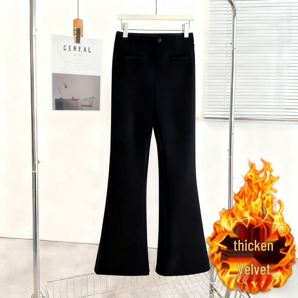 Women's Plus Size High Waist Micro-Flare Pants - Slimming Spring Suit Casual Long Pants