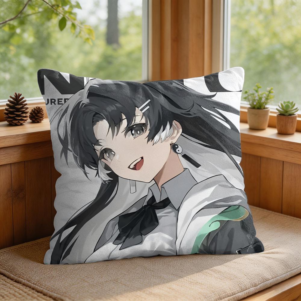 Jianxin Wuthering Waves Cushion Cover Square Short Plush Pillow Case Living Room Sofa Home Decor Funda X