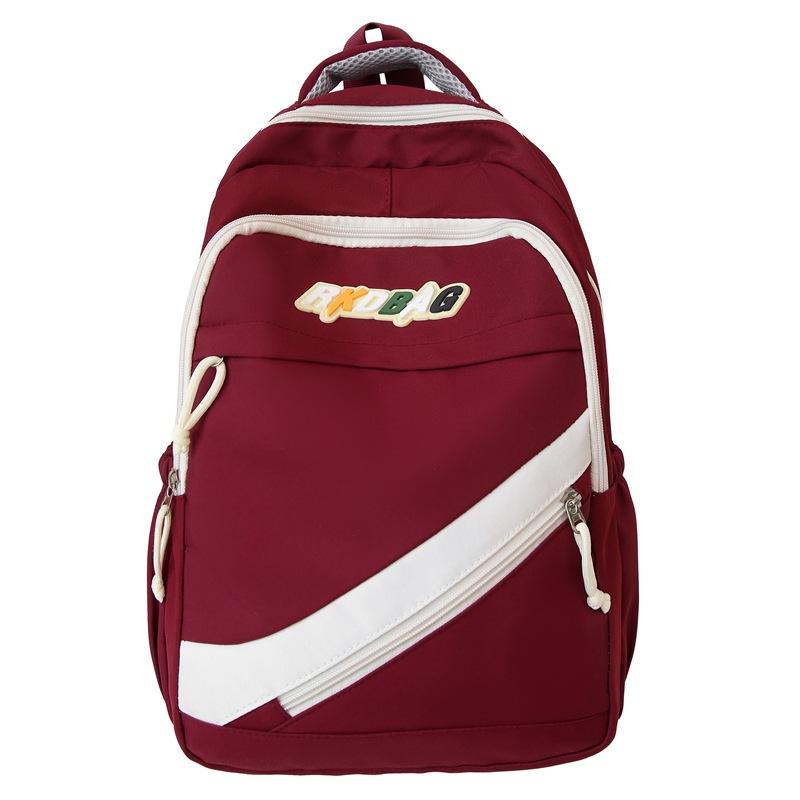 Student School Bag Women Large Capacity Contrast Color Backpack