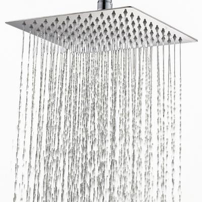 Ultra-Thin Chrome Finish Wall Mounted Top Sprayer Showerhead Rainfall Bathroom Accessories