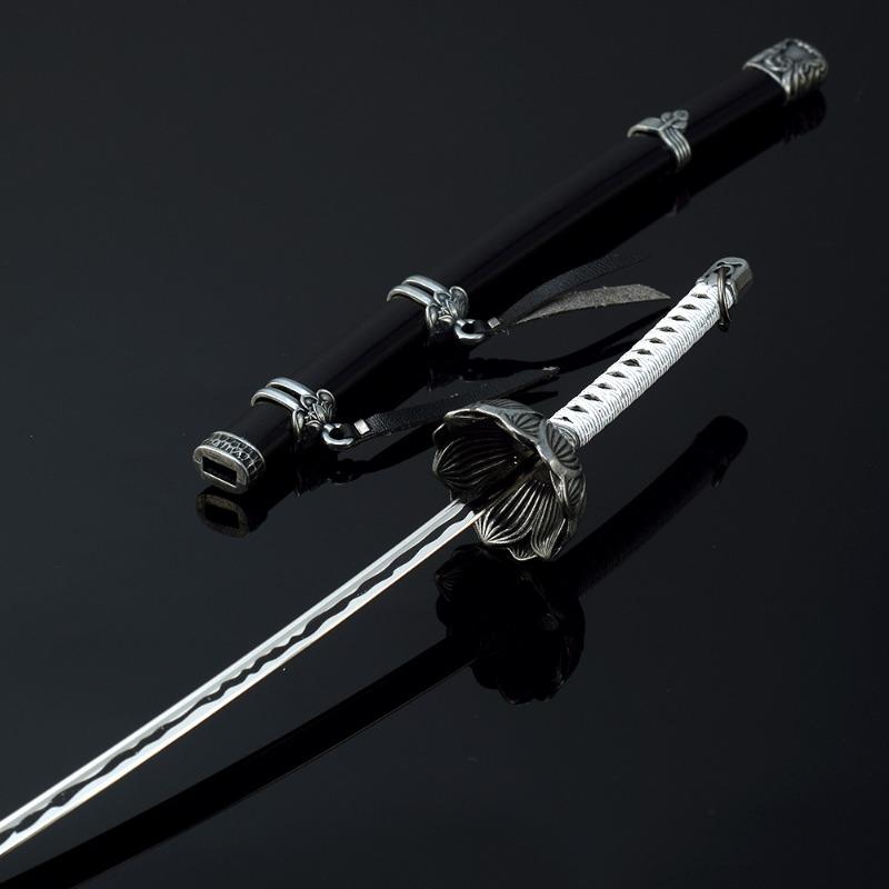 25cm Metal Sekiro Wolf Katana Sword Mini Ninja Knife Japanese Samurai Katana Blade Real Size Weapon Model Kid Toy Anime Gift