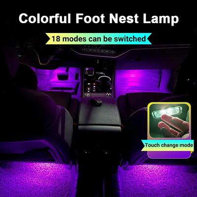 Pour Skoda Octavia A7 MK3 5E 2015 2016 2017 2018 2019 2020 Éclairage d'ambiance LED tactile pour repose-pieds d'intérieur de voiture Ampoule Accessoires
