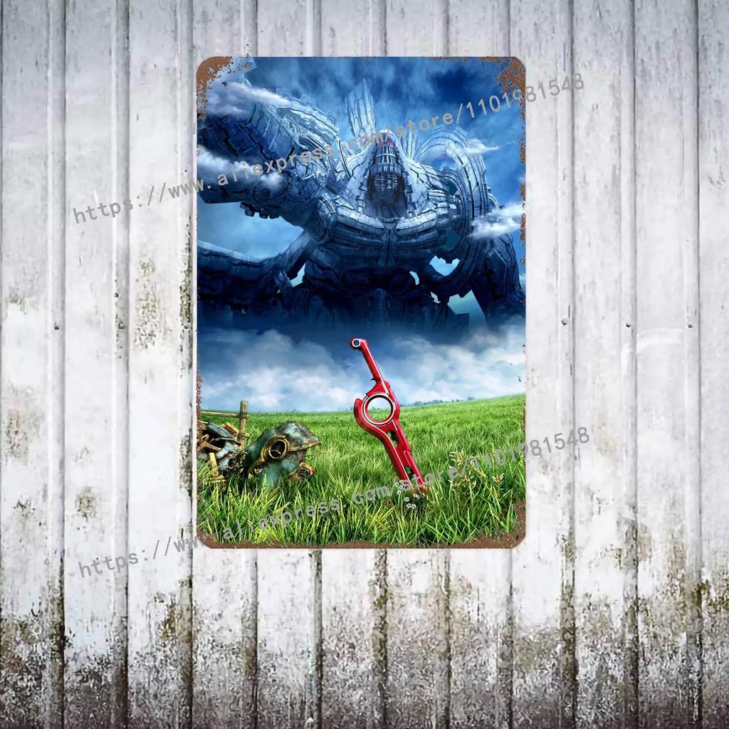 Xenoblade Chronicles 2 Hikari Poster Vintage Tin Sign Metal Sign Decorative Plaque for Pub Bar Man Cave Club Wall Decoration