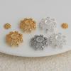 18k Gold-Plated Zirconia Flower Beads for DIY Jewelry - Necklace & Bracelet Accessories.
