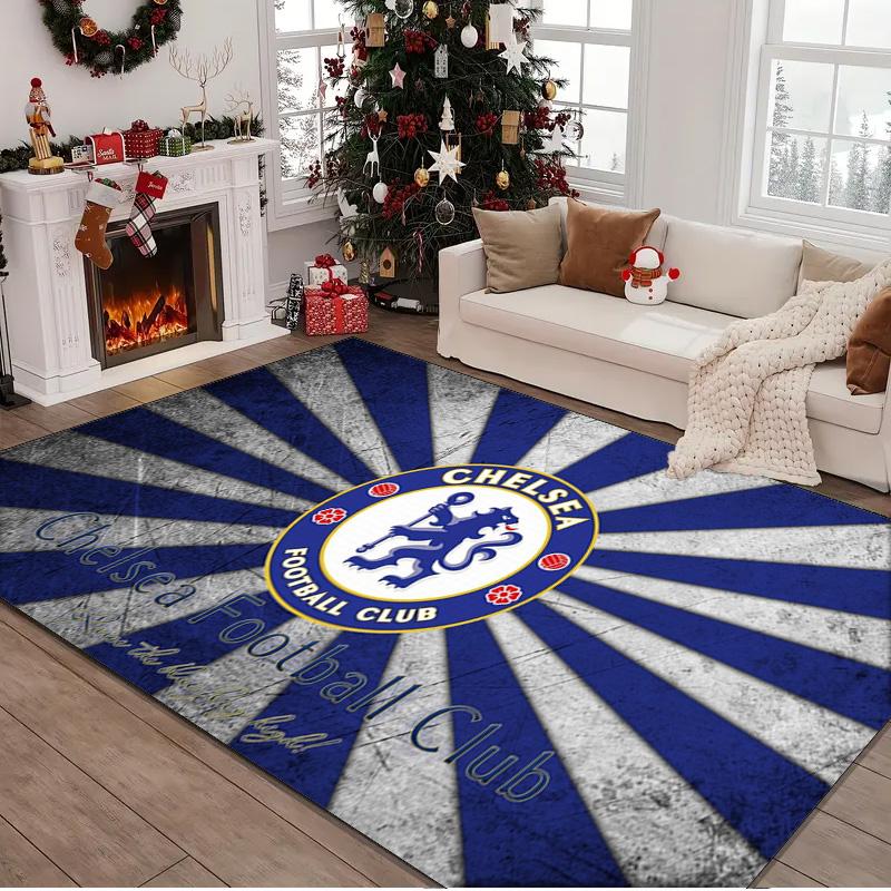 1PC Rug Chelsea Football Club Crest Carpet, Chair Rug,Area Rug for Office Bedroom Living Rooms Bedroom, Doormat Decor Christmas Fan Gifts