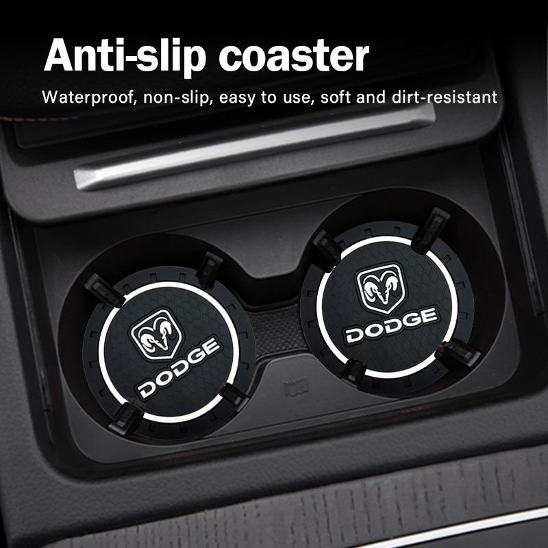 Silica Gel Car Coaster Water Cup Anti-slip Pad for Dodge Journey Ram 1500 Durango Challeager NITRO SRT Charger Avengr