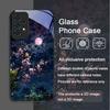 Moon Cherry Blossom Pattern Scenery Tempered Glass Phone Case for Samsung Galaxy A56 A72 A55 A54 A53 A52 A36 A15 A14 A13 Covers