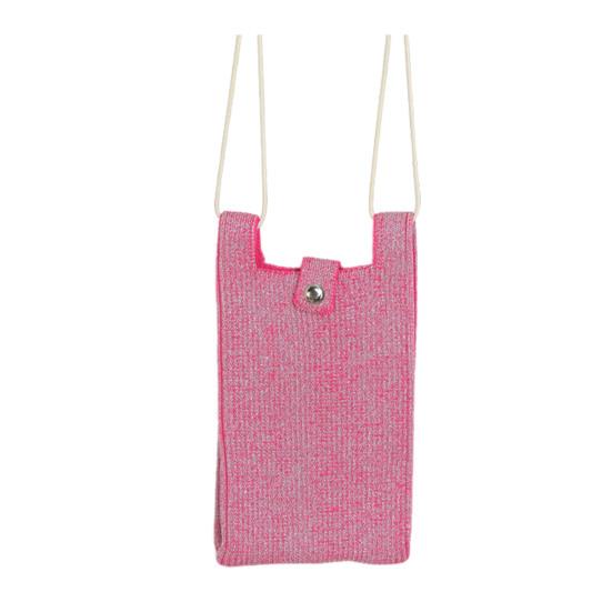 Knitted Mobile Phone Bag Solid Color Shoulder Bag Crossbody Sling Bag with Adjustable Strap for Street Daily Outings Travel Commuting