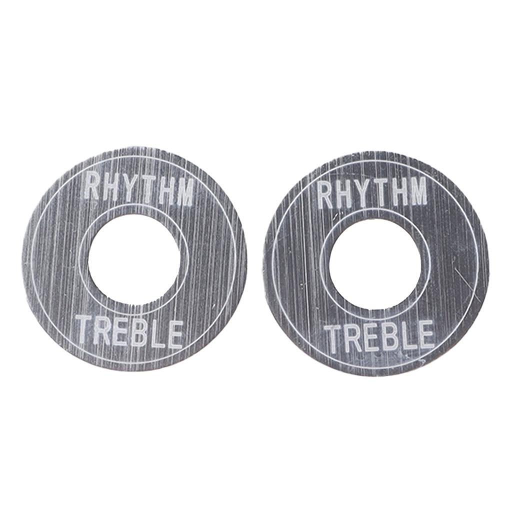 2PCS Electric Guitar Switch Gaskets Three Gear Toggle Switch Indicator Washer Rhythm Treble Ring Plate Silver
