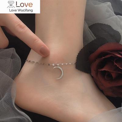 925 Sterling Silver Moon Anklets For Women Adjustable Chain Simple Trendy Anklet Jewelry Gift
