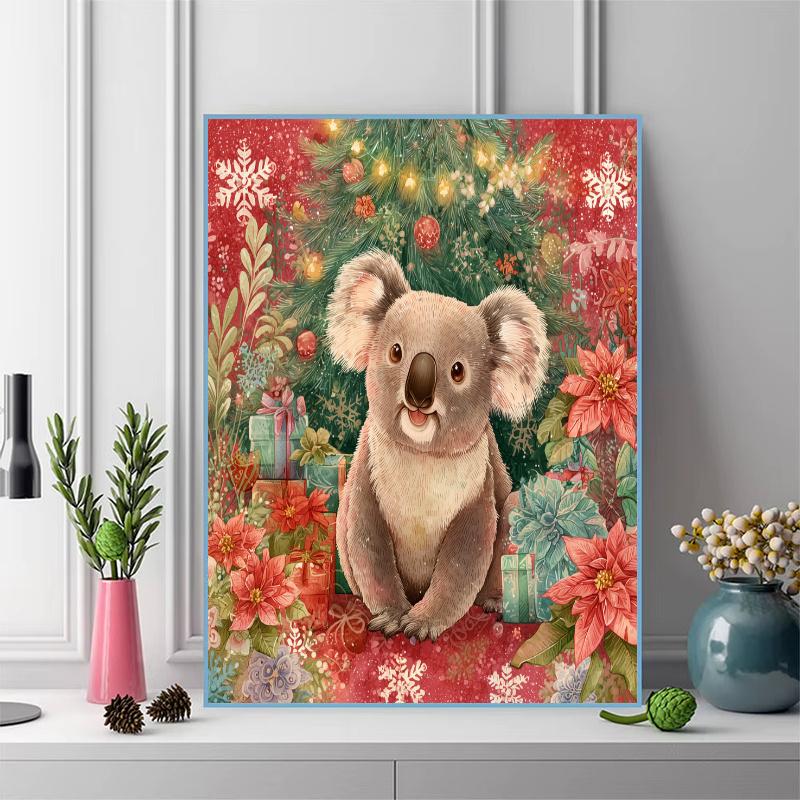 Christmas koala Pattern  3pcs 100% Round Full Drill 5D DIY Diamond Painting Embroidery Cross Stitch Rhinestone Décor
