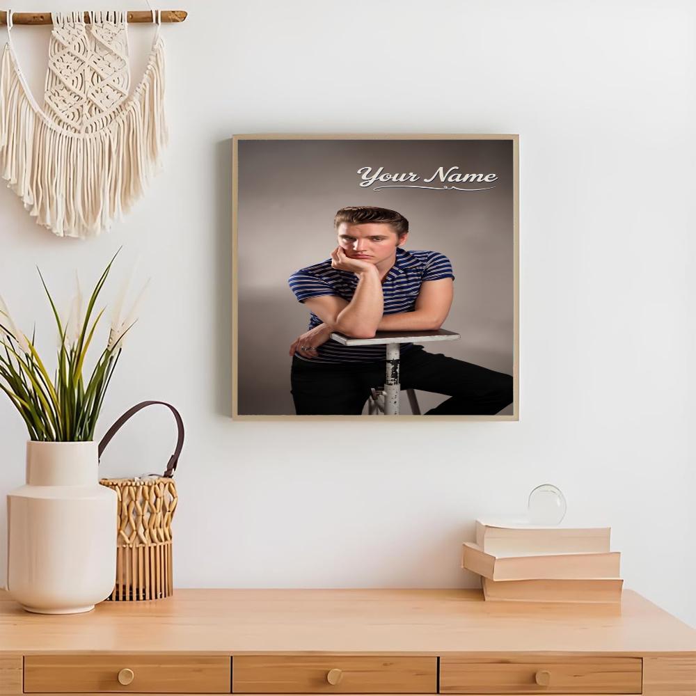 Elvis Presley Personalized Name Round Diamond Painting Kit Diamond Embroidery Painting Rhinestones Mosaic Frameless Handwork Decoration Arts
