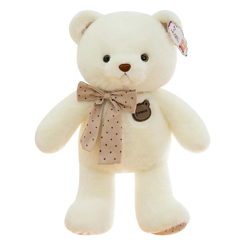 Teddy Bear Plush Toy With Ribbon Dot Design For Couples And Giftgiving
