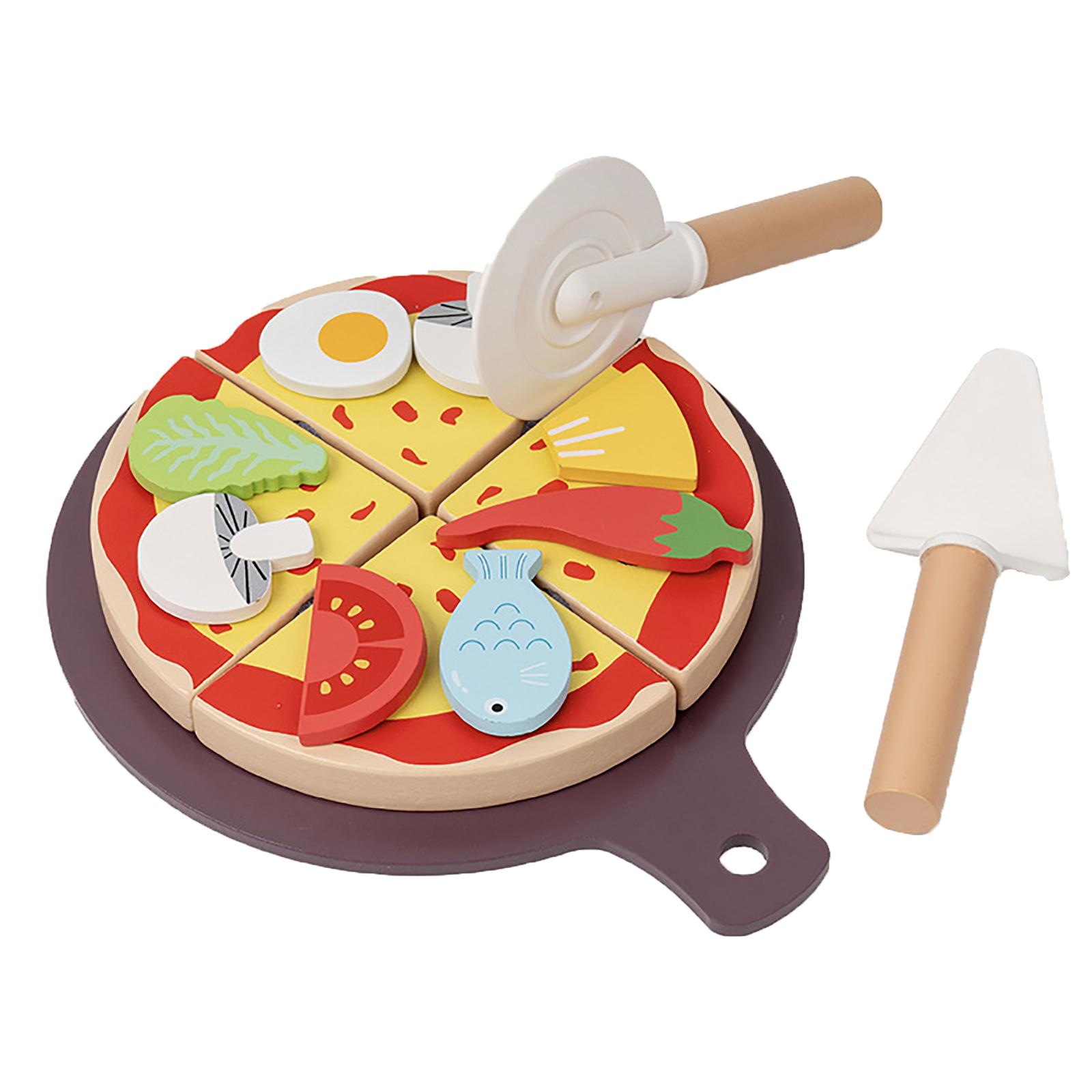 

Children s Wooden Simulation Pizza Puzzle Toy One Size