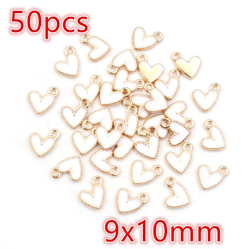 30-50Pcs 9x10mm/15x13mm Small Alloy Heart Charms Cute Love Pendants For DIY Bracelet Necklaces Jewelry Making Accessories